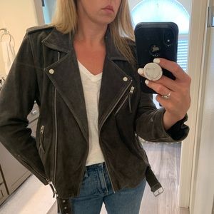 TOPSHOP real brushed leather moto jacket